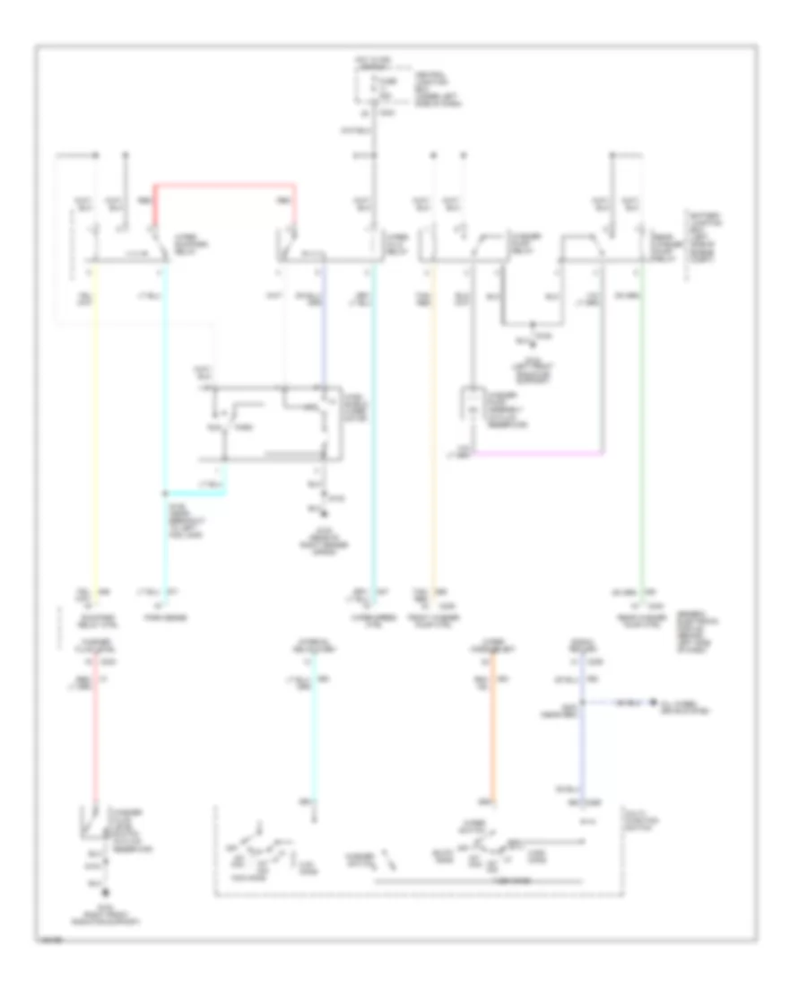 Электросхема переднего дворника стеклоочистителя и омывателя для Lincoln Navigator 2002