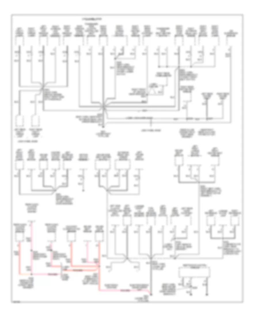 Ground Distribution Wiring Diagram 3 of 3 for Lincoln Town Car Cartier 2002