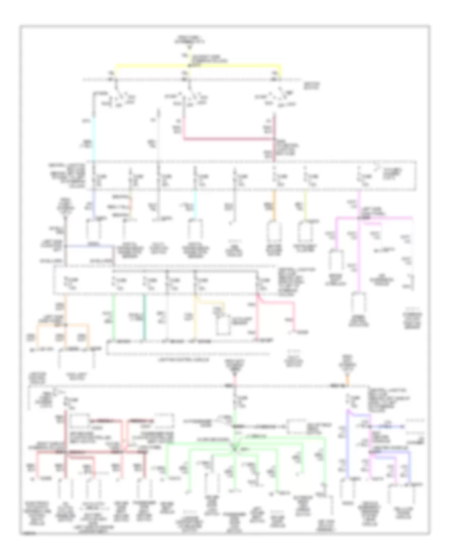 Power Distribution Wiring Diagram (2 of 3) for Lincoln Town Car Cartier 2002