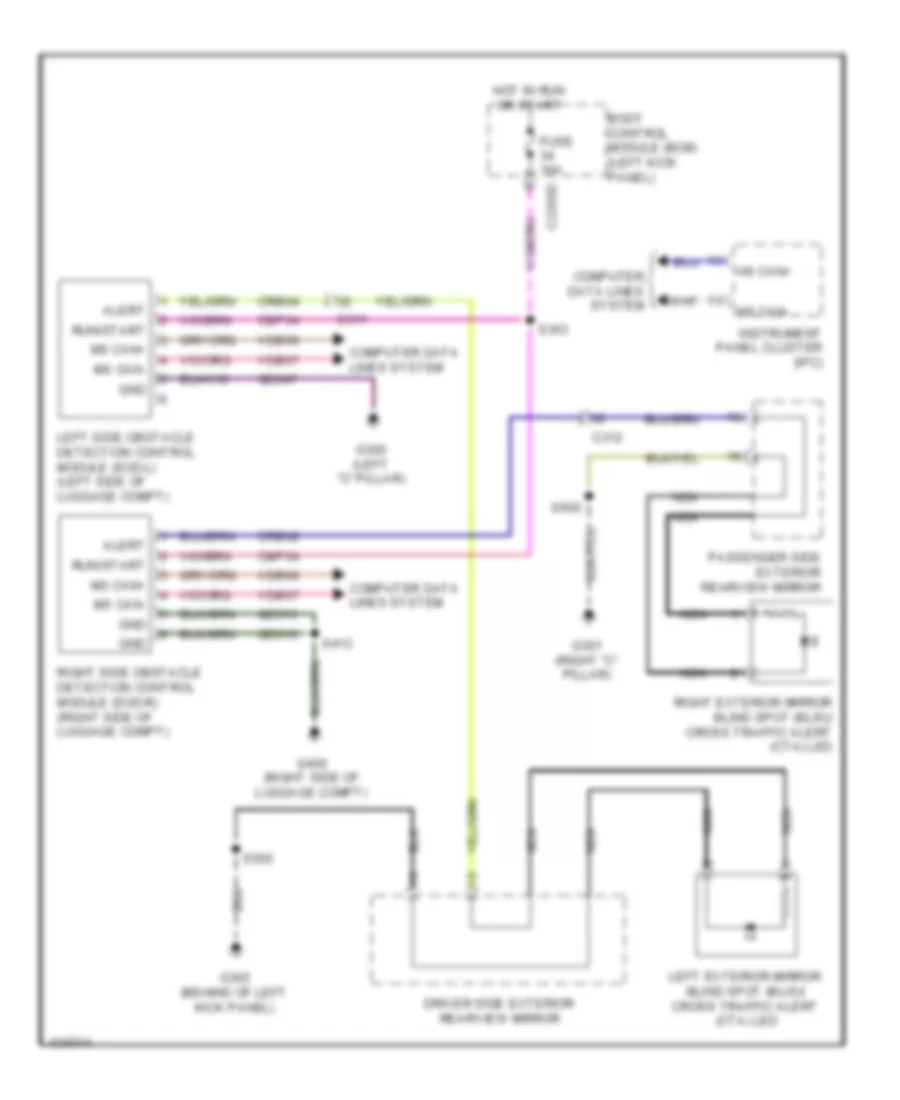 Blind Spot Information System Wiring Diagram for Lincoln MKS 2014