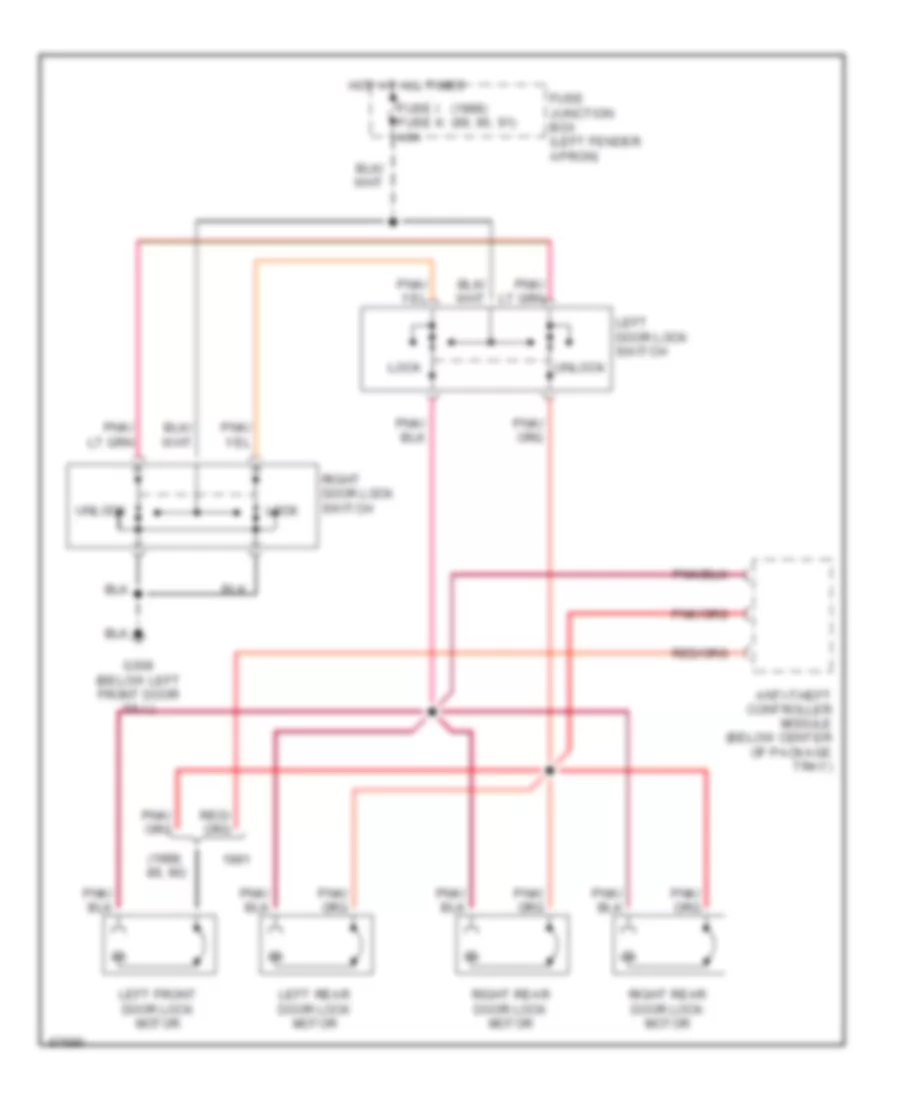 Door Lock Wiring Diagram for Lincoln Continental 1990