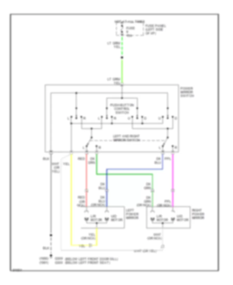 Power Mirrors Wiring Diagram for Lincoln Continental 1990