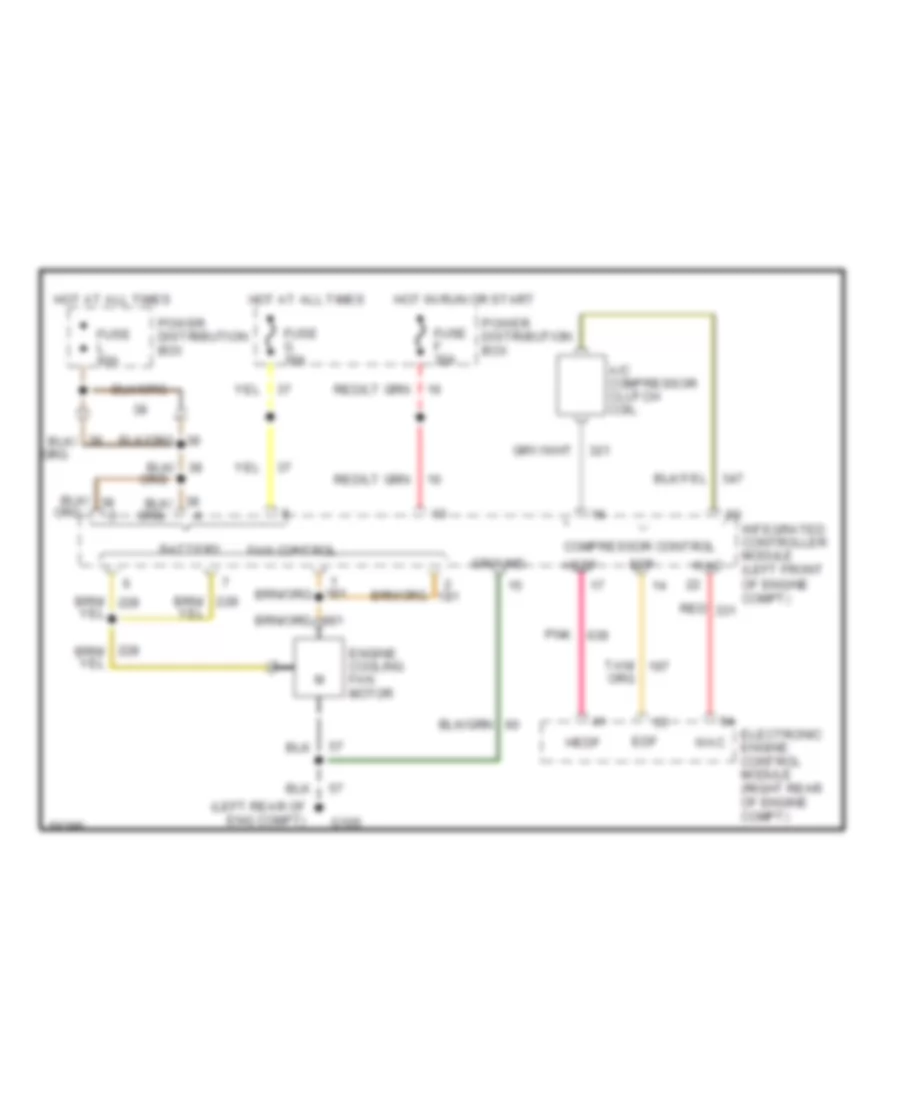 Cooling Fan Wiring Diagram for Lincoln Continental Signature Series 1990