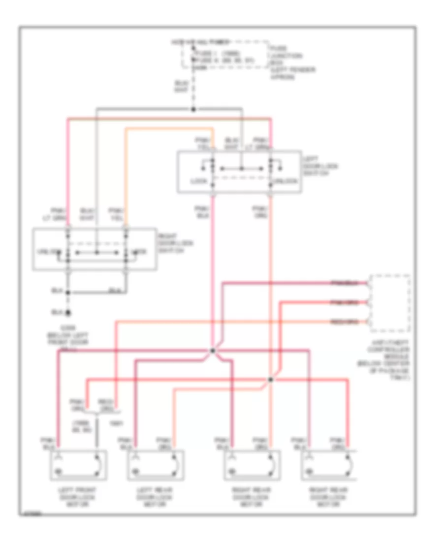 Door Lock Wiring Diagram for Lincoln Continental Signature Series 1990