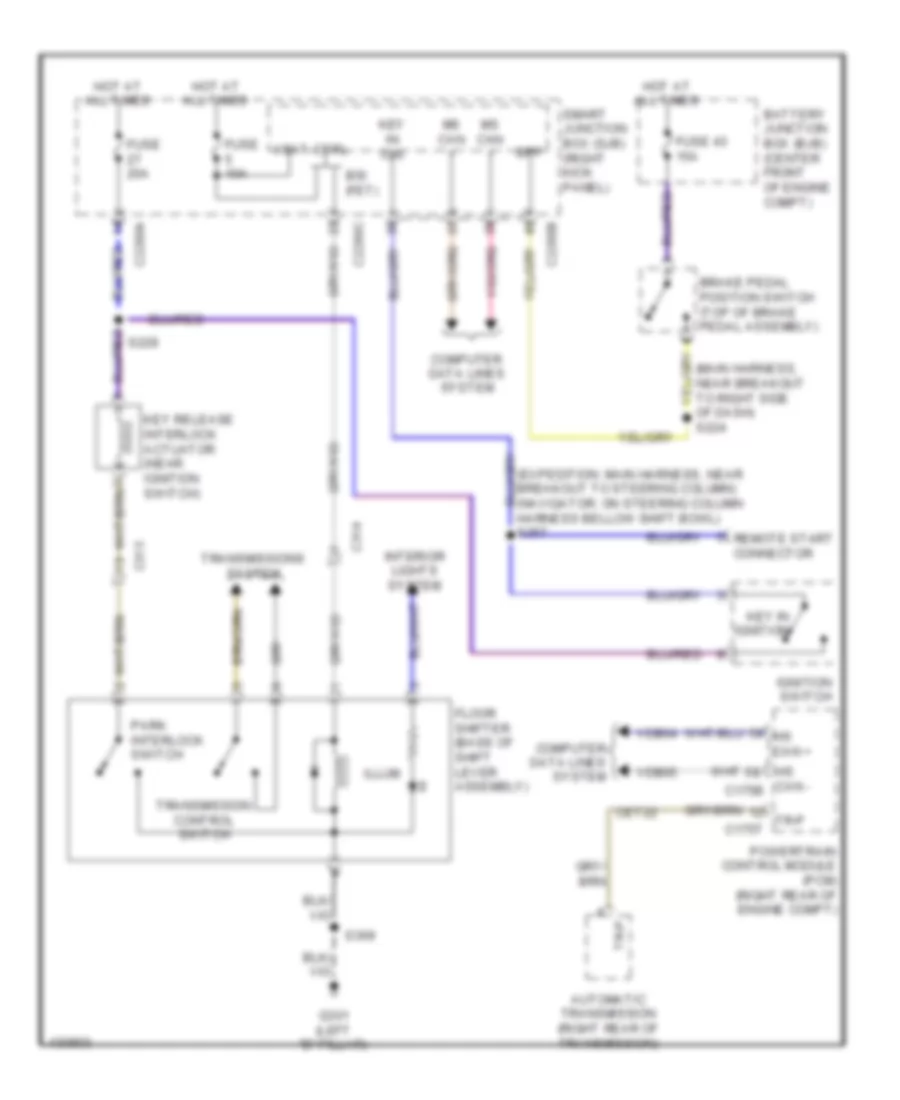 Shift Interlock Wiring Diagram, with Floor Shift for Lincoln Navigator 2014