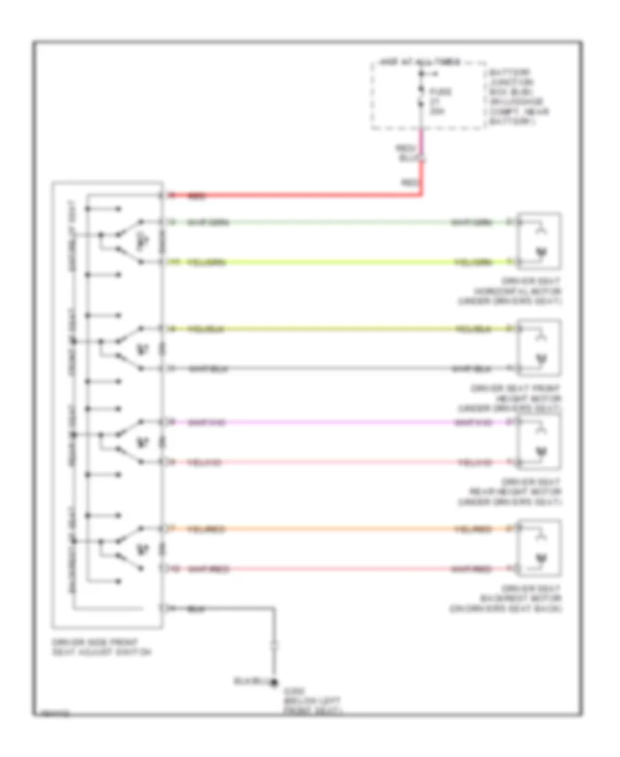 Driver Power Seat Wiring Diagram for Lincoln LS 2004
