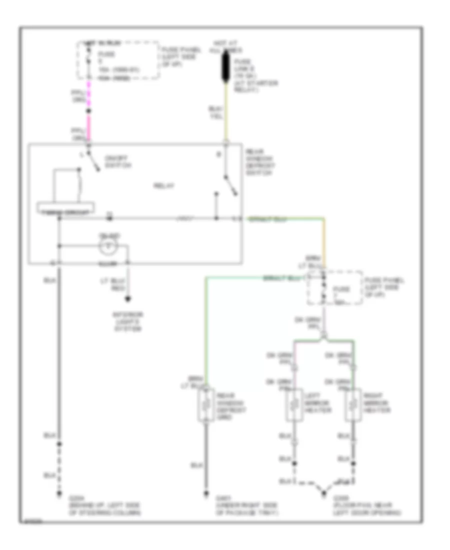 Defogger Wiring Diagram for Lincoln Mark VII Bill Blass Edition 1990