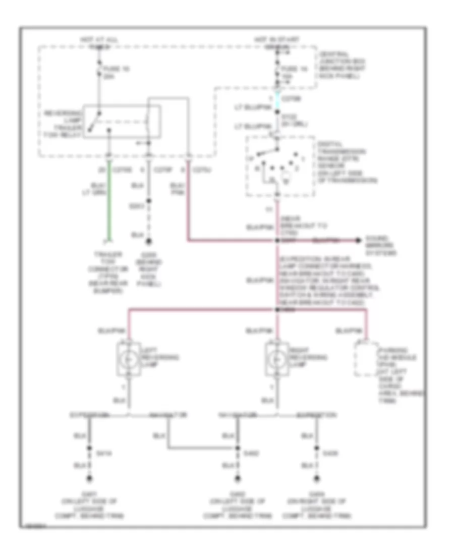 Back up Lamps Wiring Diagram for Lincoln Navigator 2004