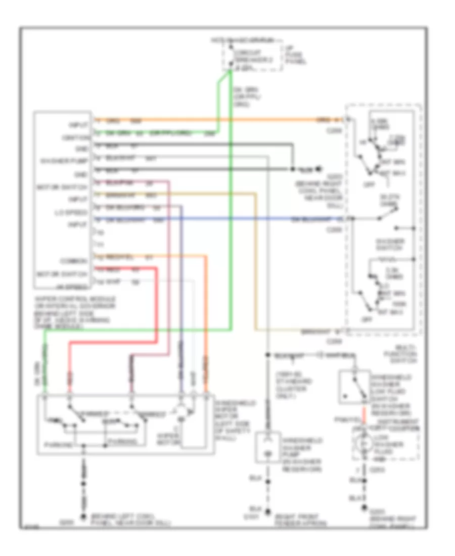 WiperWasher Wiring Diagram for Lincoln Town Car 1990