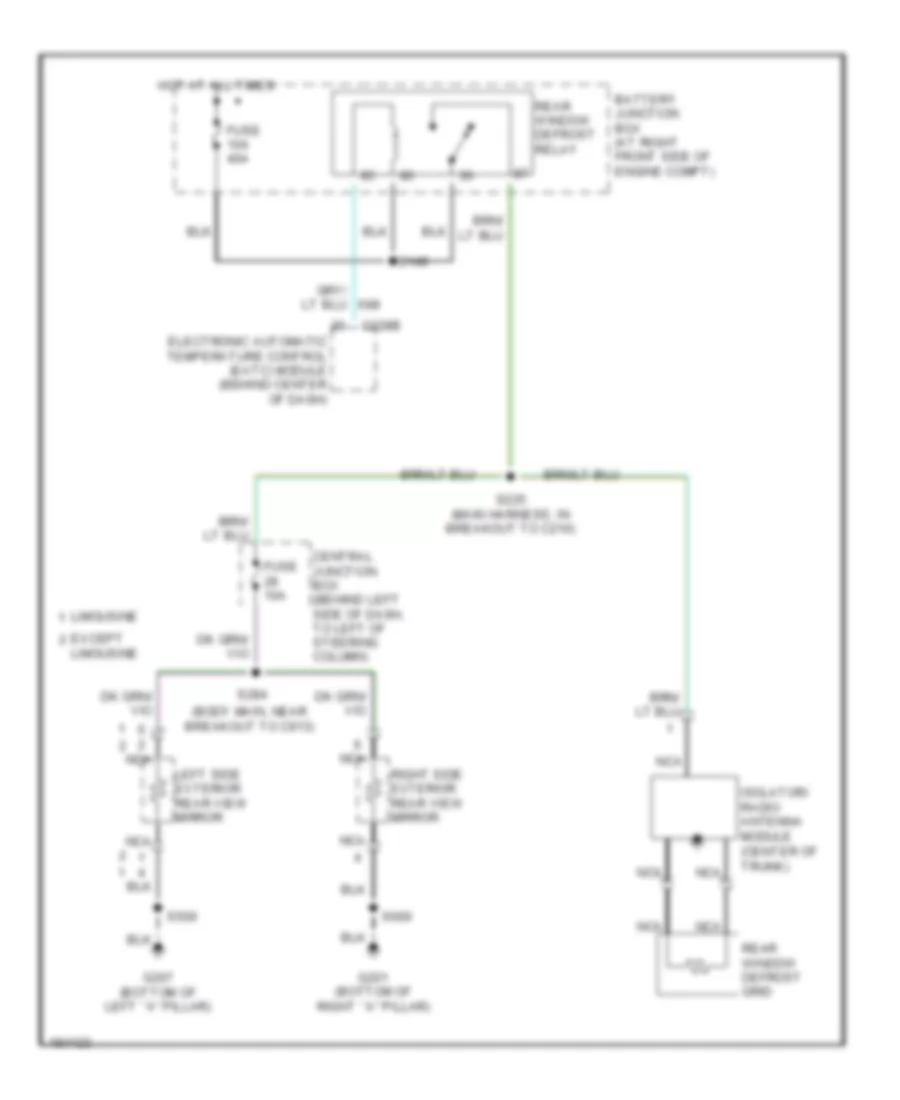 Defoggers Wiring Diagram for Lincoln Town Car Executive 2004