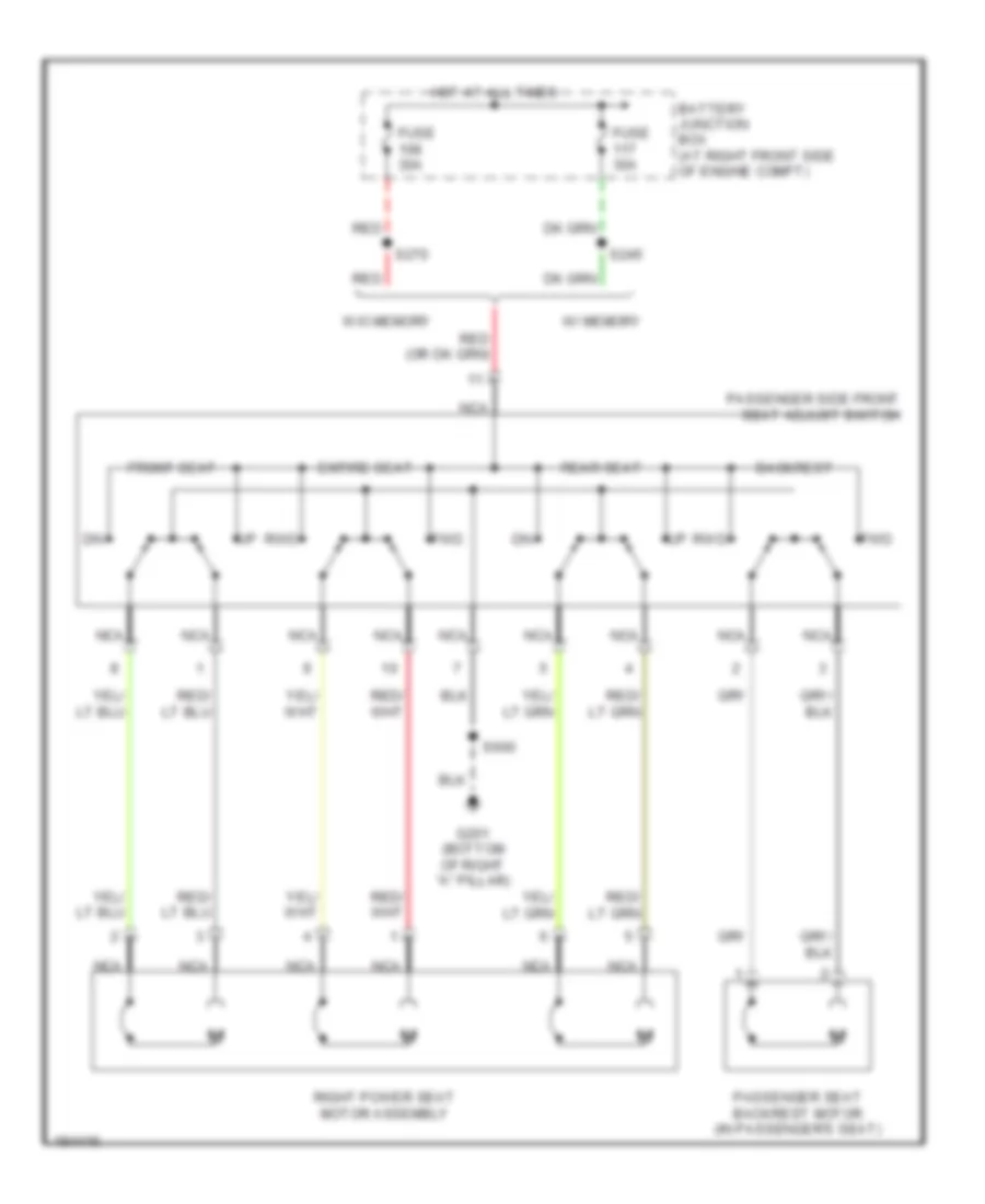 Passenger Power Seat Wiring Diagram Except Long Wheel Base for Lincoln Town Car Executive 2004