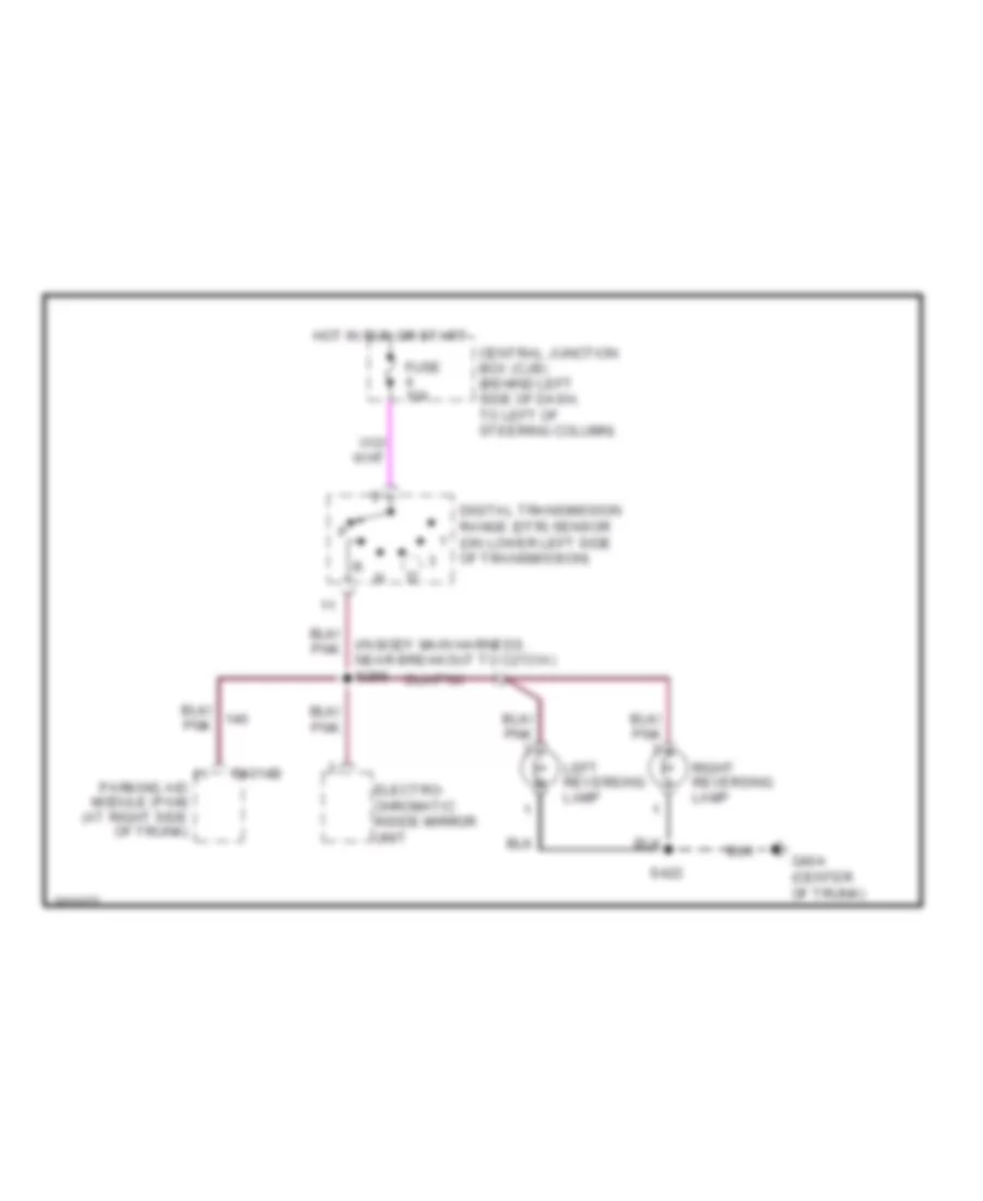 Back up Lamps Wiring Diagram for Lincoln Town Car Executive 2005