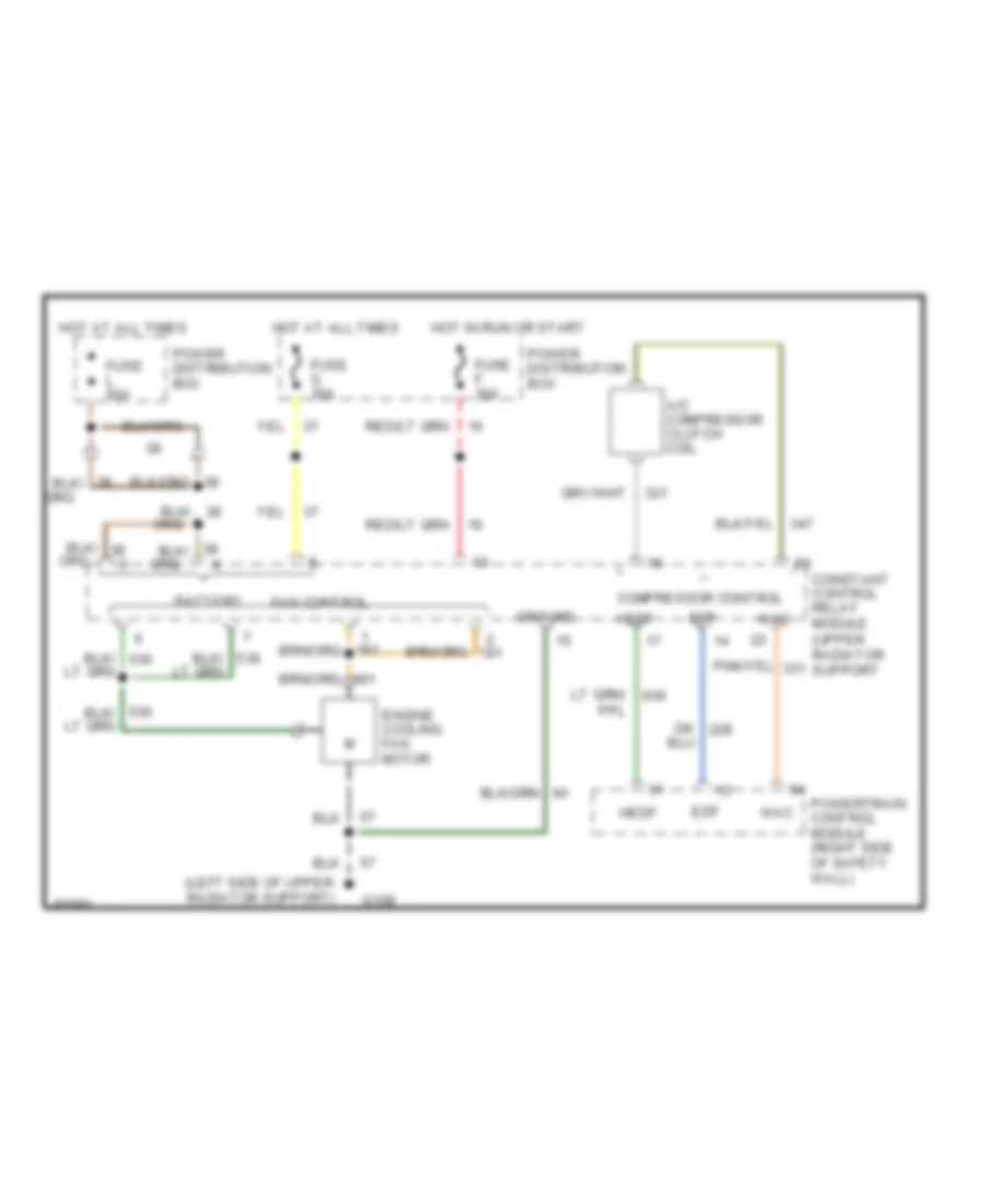 Cooling Fan Wiring Diagram for Lincoln Continental Executive 1991