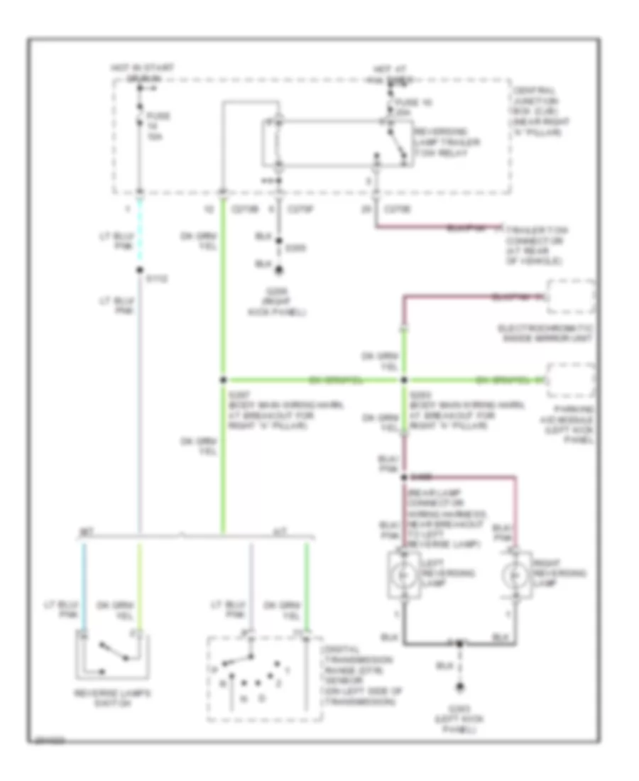 Back up Lamps Wiring Diagram for Lincoln Mark LT 2006