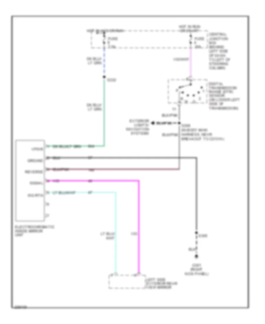 Electronic DayNight Mirror Wiring Diagram, without Navigation for Lincoln Town Car Designer 2006
