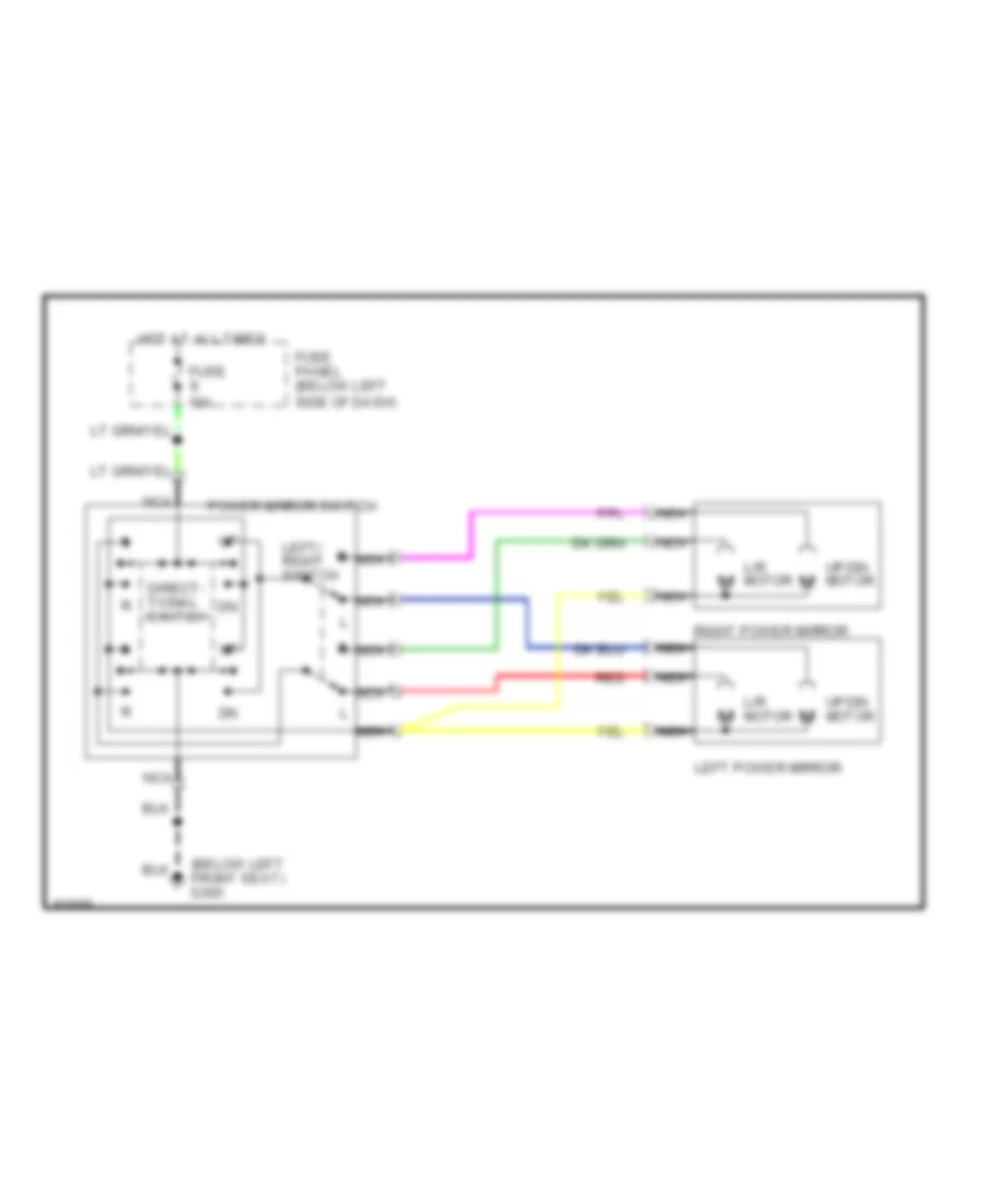 Power Mirrors Wiring Diagram for Lincoln Continental Signature Series 1992