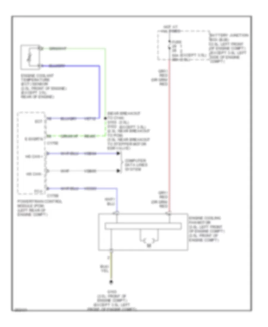 Cooling Fan Wiring Diagram for Lincoln MKZ 2007