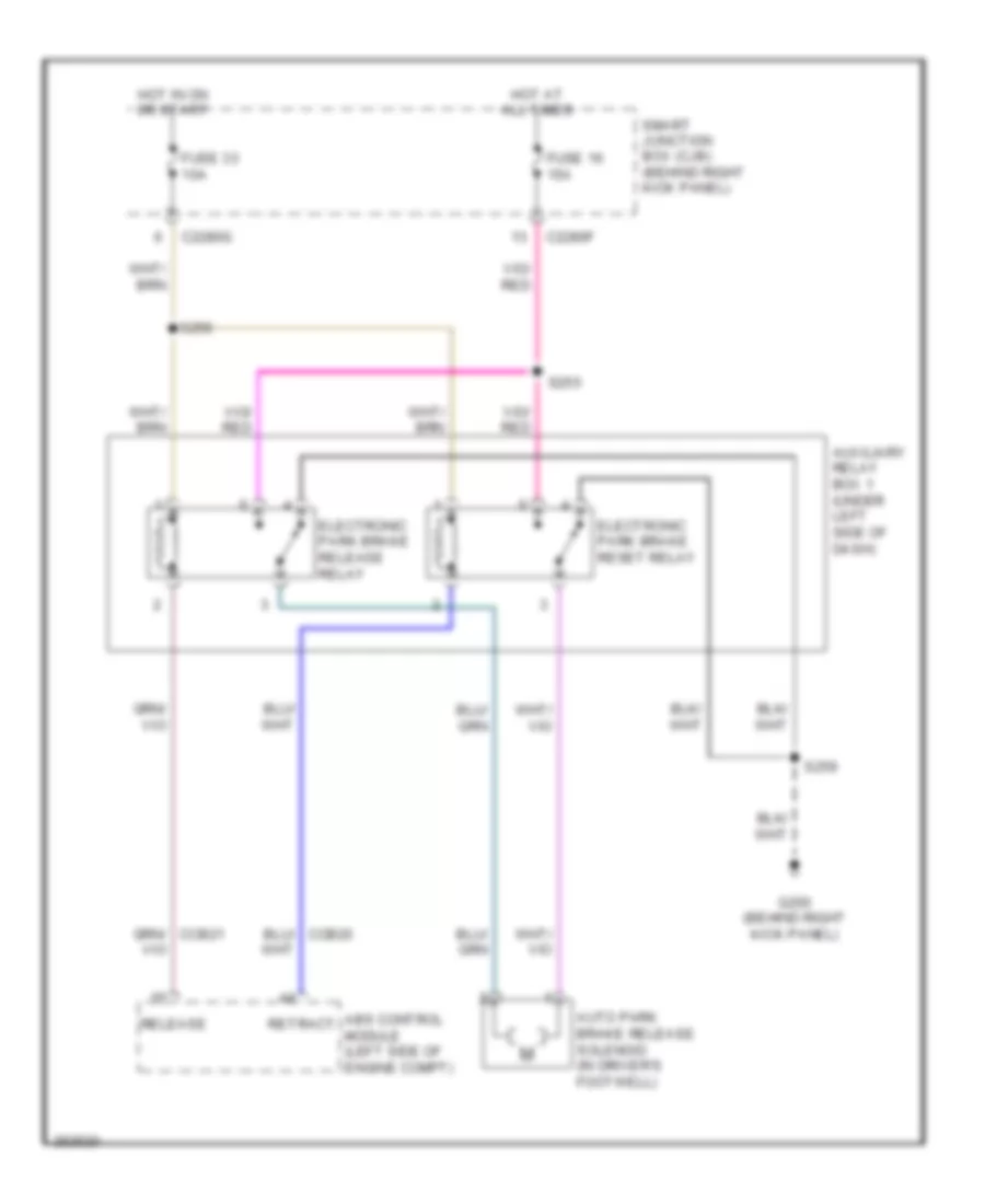 Park Brake Release Wiring Diagram for Lincoln Navigator 2007