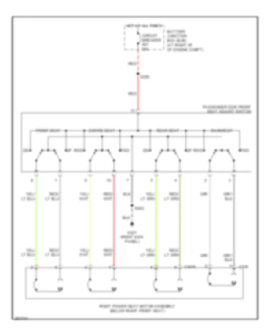 Passenger Power Seat Wiring Diagram Except Long Wheel Base for Lincoln Town Car Signature L 2007