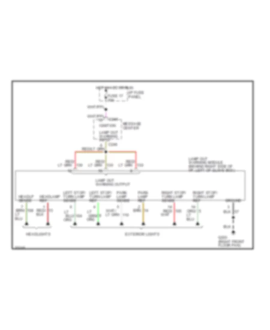 Lamp Monitor Wiring Diagram for Lincoln Mark VIII 1995