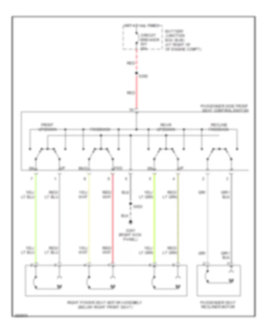 Passenger Power Seat Wiring Diagram Except Long Wheel Base for Lincoln Town Car Signature Limited 2008