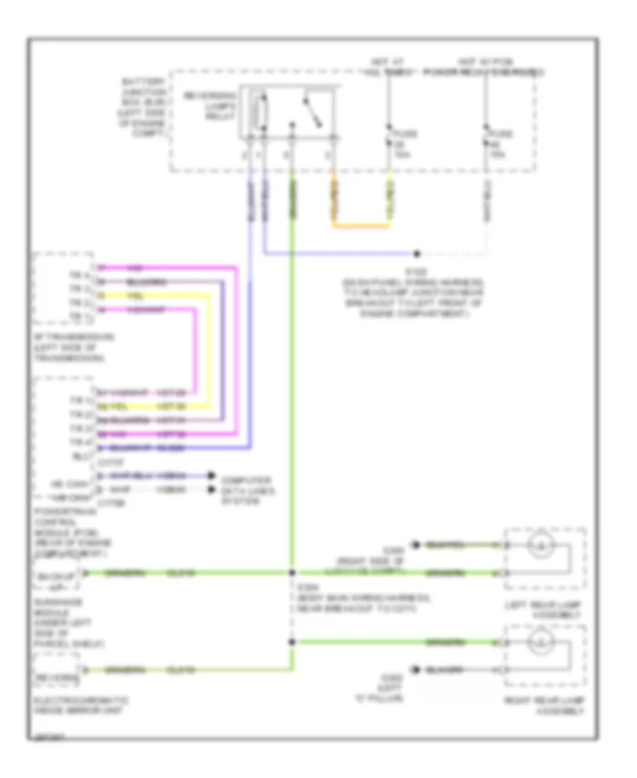 Backup Lamps Wiring Diagram for Lincoln MKS 2009