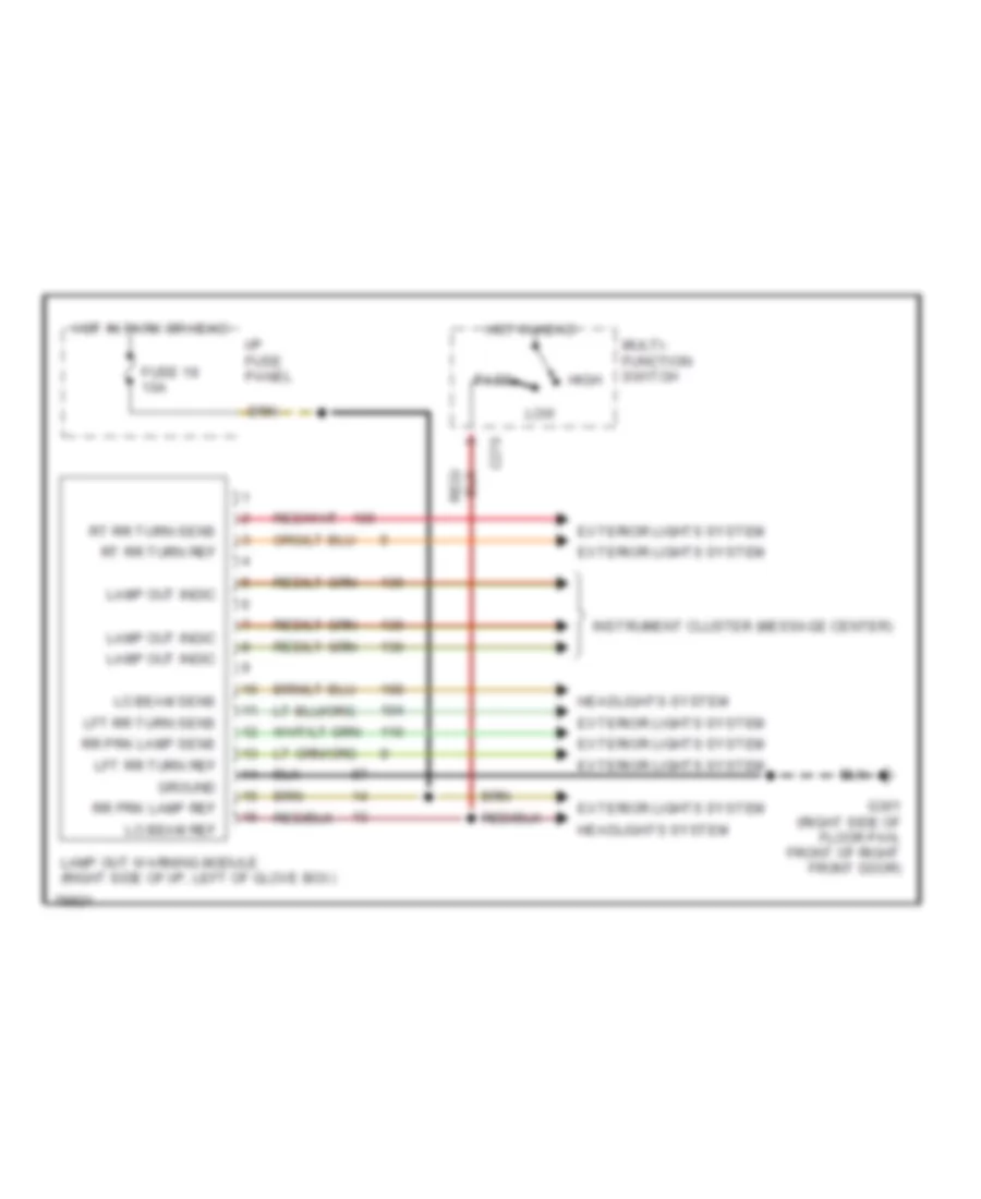 Lamp Outage Module Wiring Diagram for Lincoln Mark VIII 1996