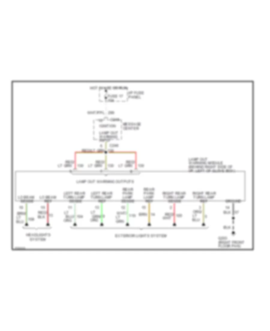 Lamp Monitor Wiring Diagram for Lincoln Mark VIII 1996