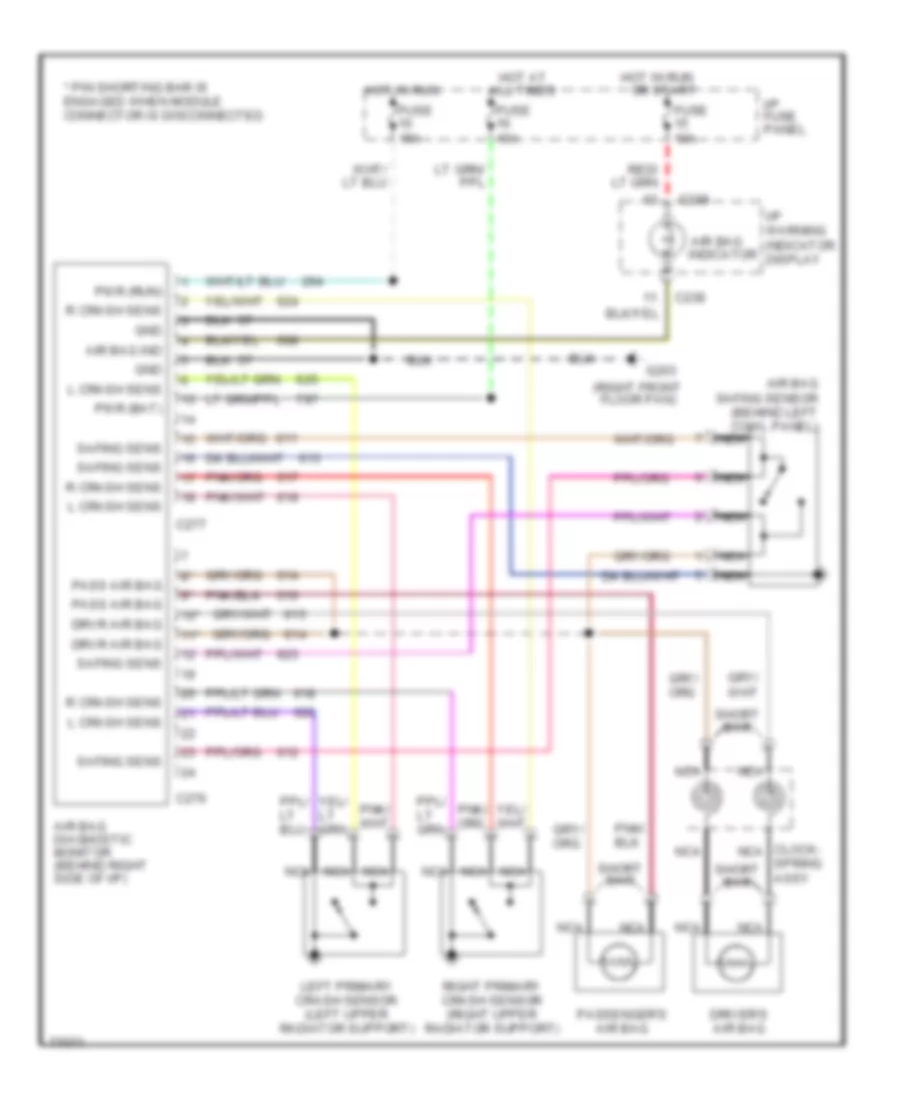 Supplemental Restraint Wiring Diagram for Lincoln Mark VIII 1996