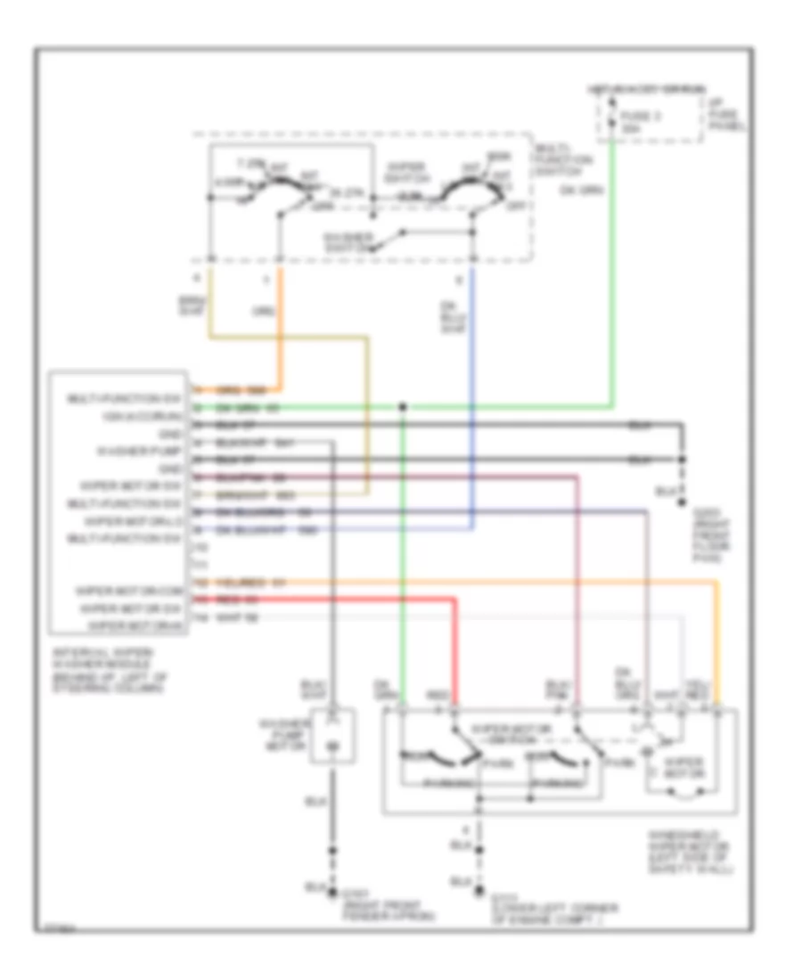 WiperWasher Wiring Diagram for Lincoln Mark VIII 1996