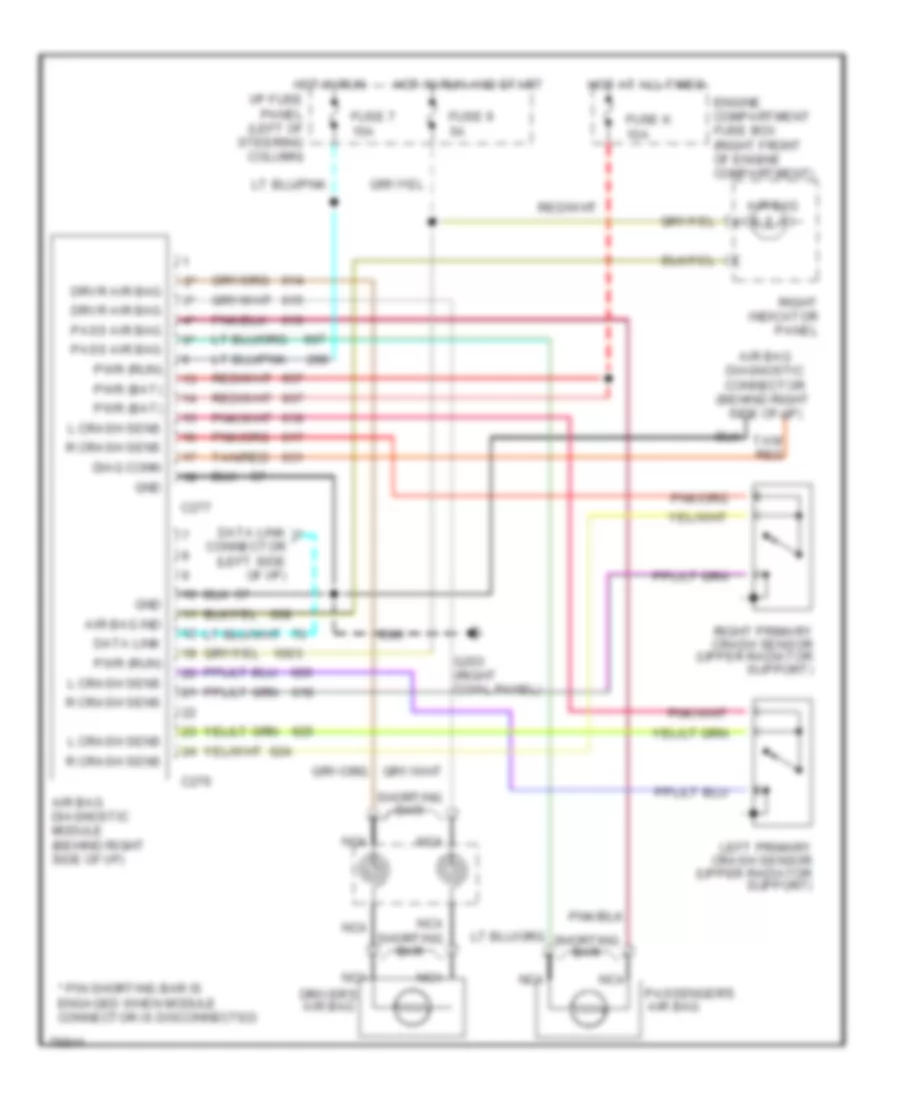 Supplemental Restraint Wiring Diagram for Lincoln Town Car Cartier 1996