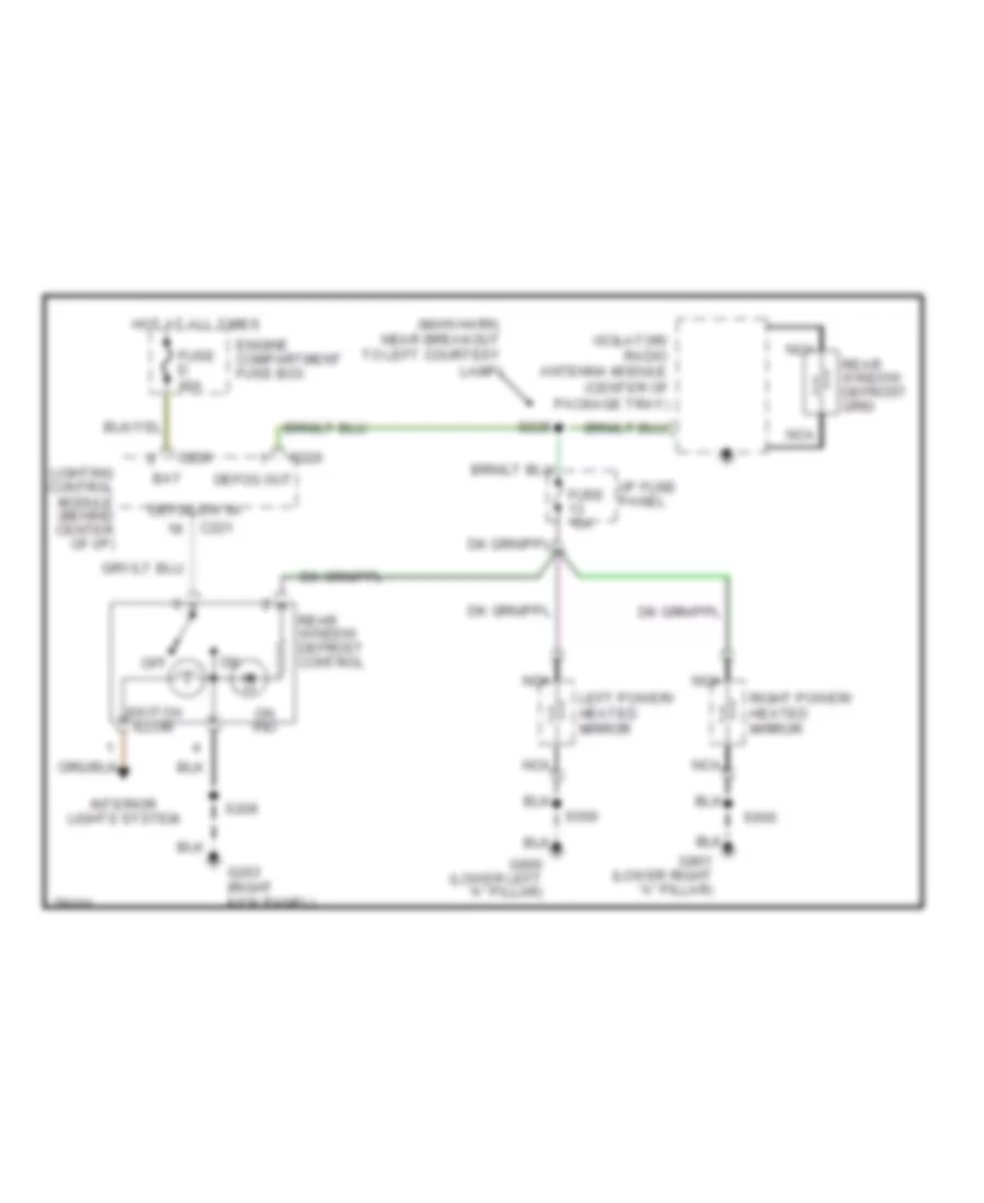 Defogger Wiring Diagram for Lincoln Town Car Executive 1996