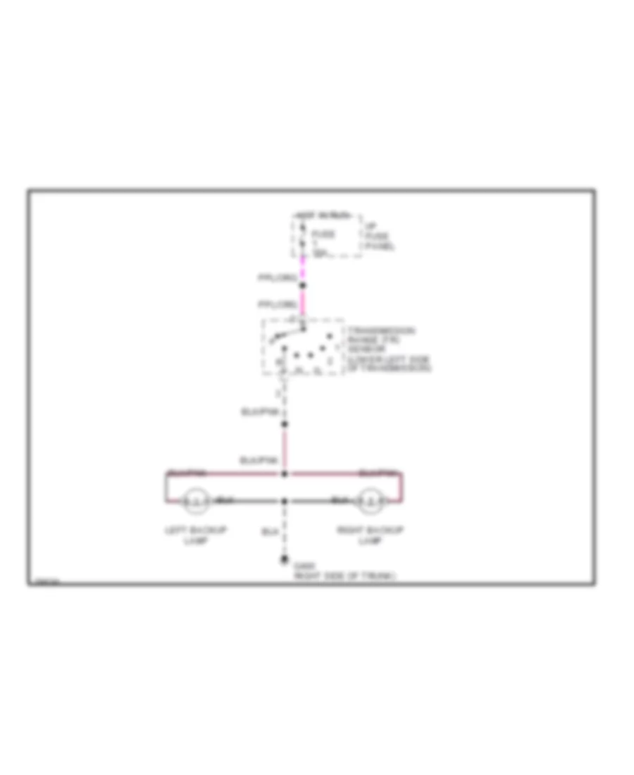 Back up Lamps Wiring Diagram for Lincoln Town Car Executive 1996