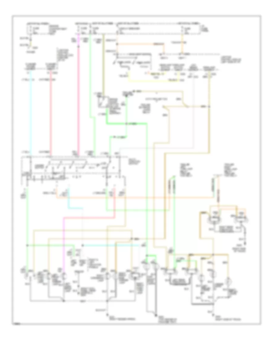 Exterior Lamps Wiring Diagram for Lincoln Town Car Executive 1996