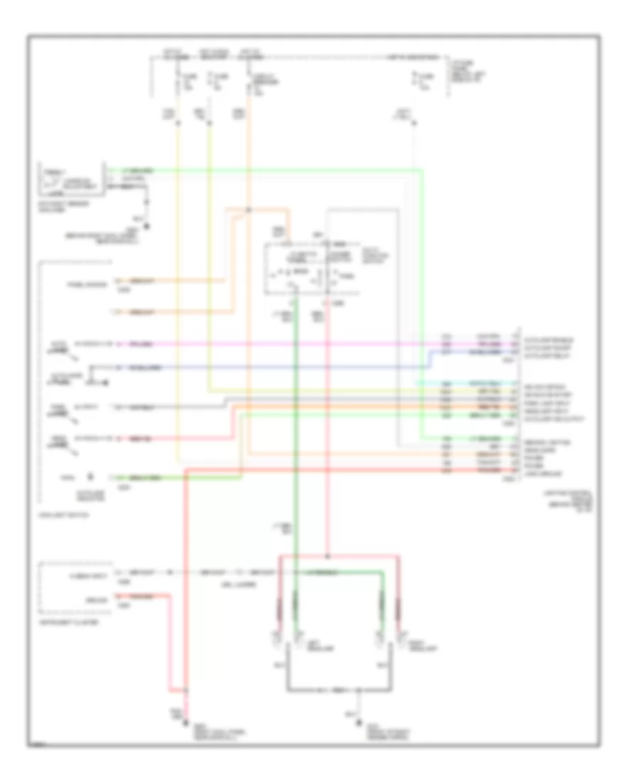 Headlamps Wiring Diagram without DRL for Lincoln Town Car Executive 1996