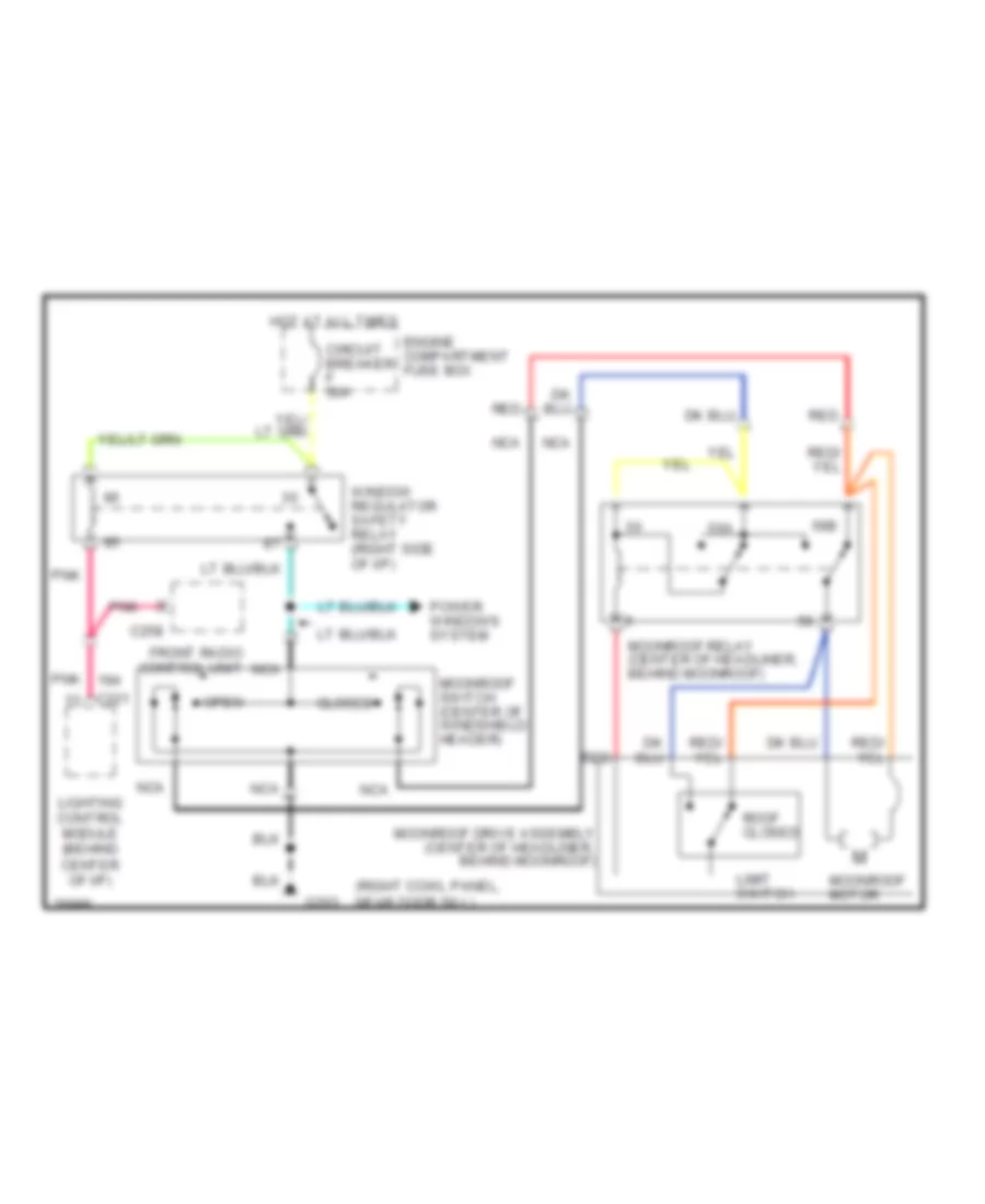 Power Top Sunroof Wiring Diagrams for Lincoln Town Car Executive 1996