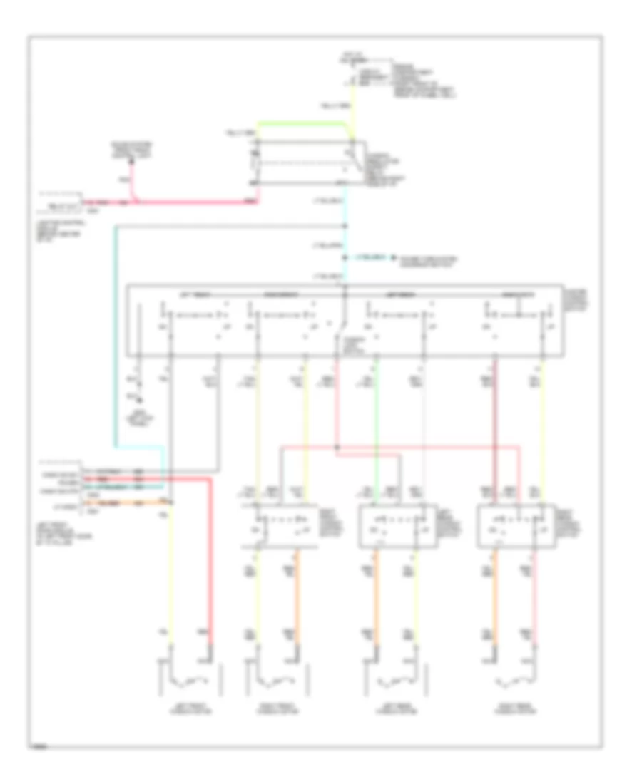 Power Window Wiring Diagram for Lincoln Town Car Executive 1996