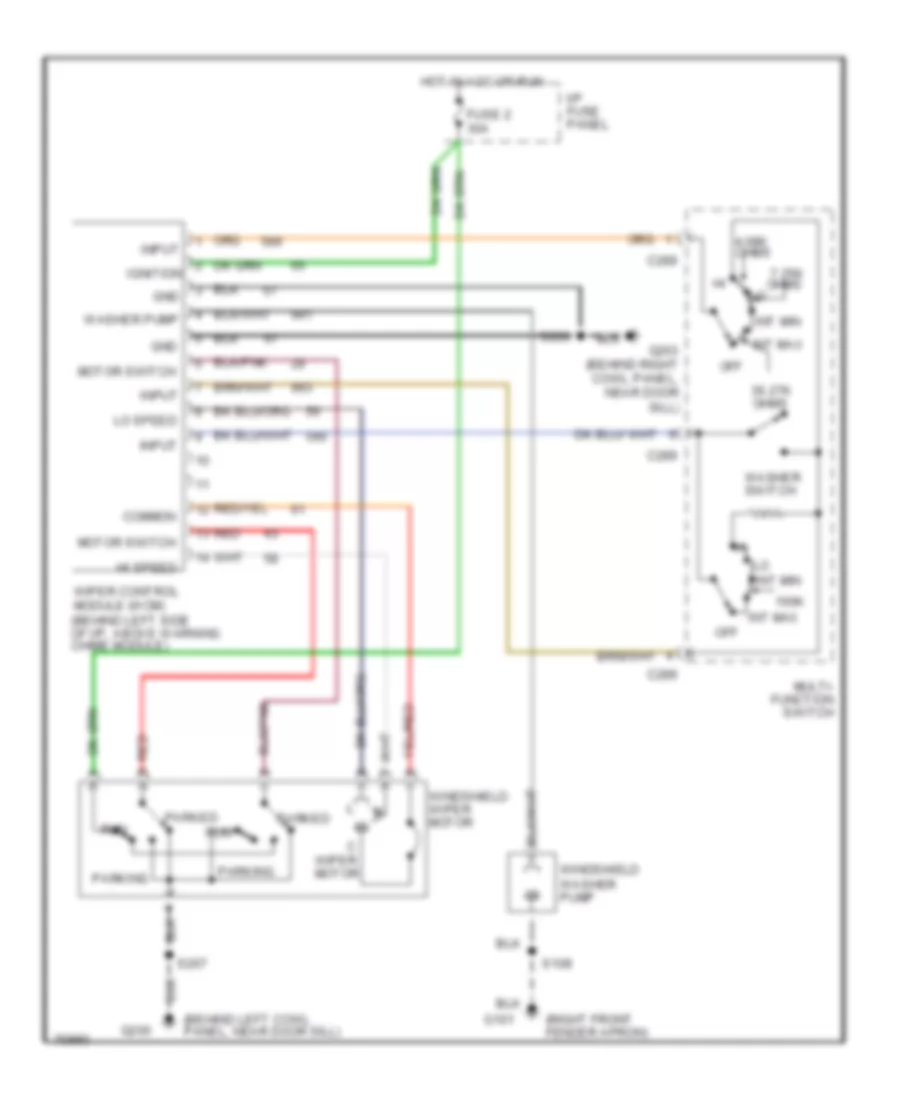 WiperWasher Wiring Diagram for Lincoln Town Car Executive 1996