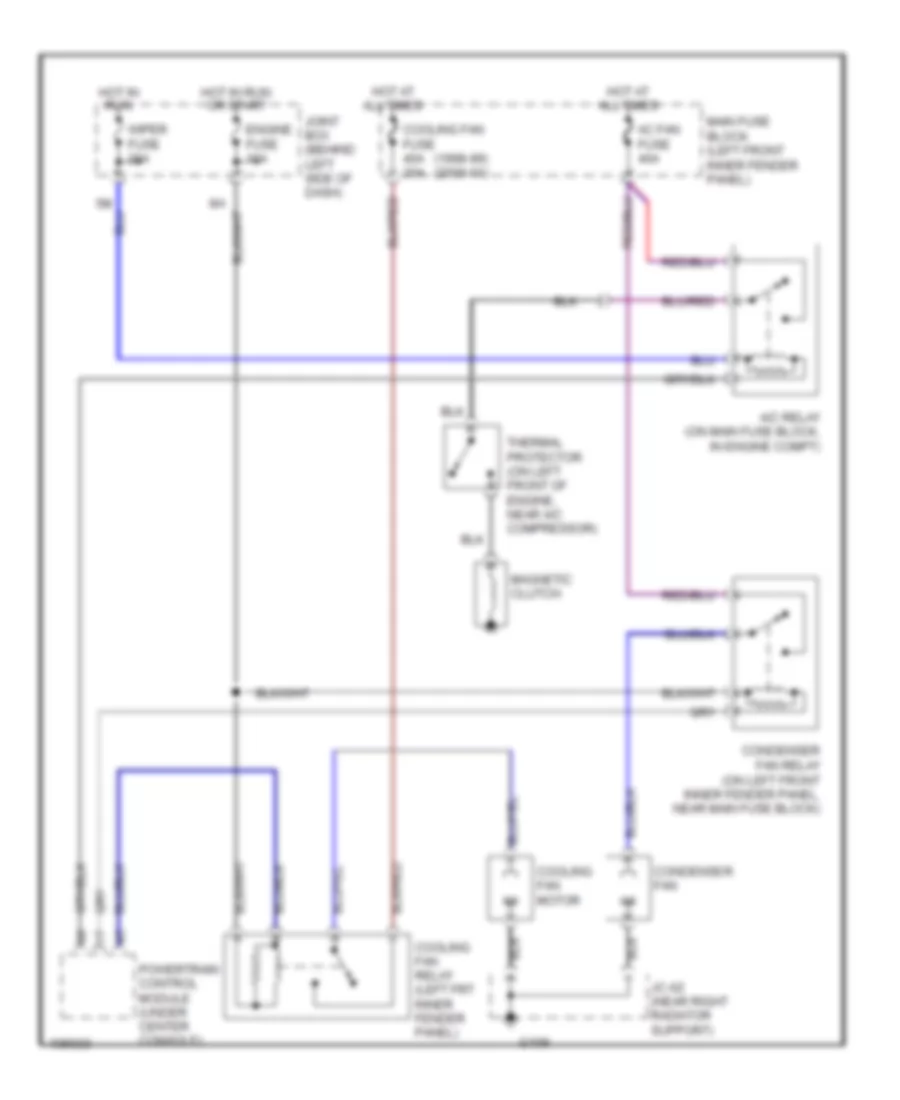 Электросхема системы охлаждения для Mazda 626 ES 2000