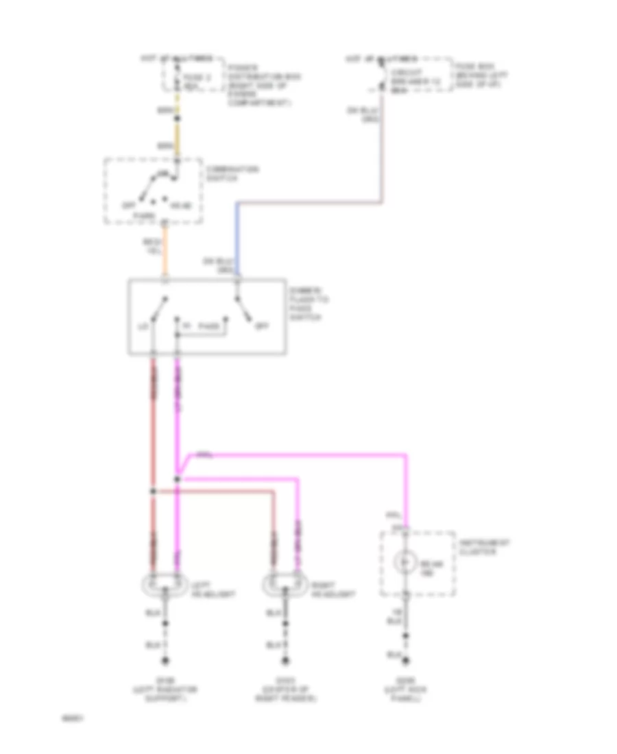 Электросхема фар, без DRL для Mazda Navajo DX 1994