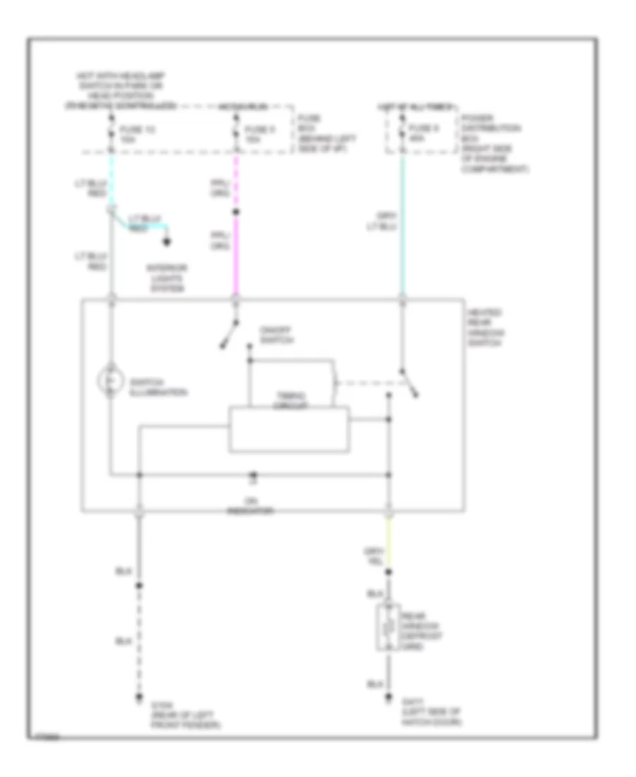 Defogger Wiring Diagram for Mazda Navajo LX 1991