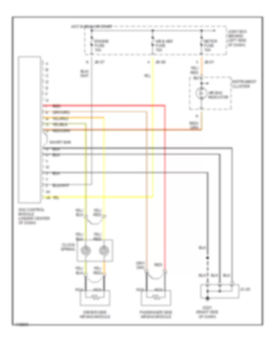 Supplemental Restraint Wiring Diagram for Mazda 626 ES 1999