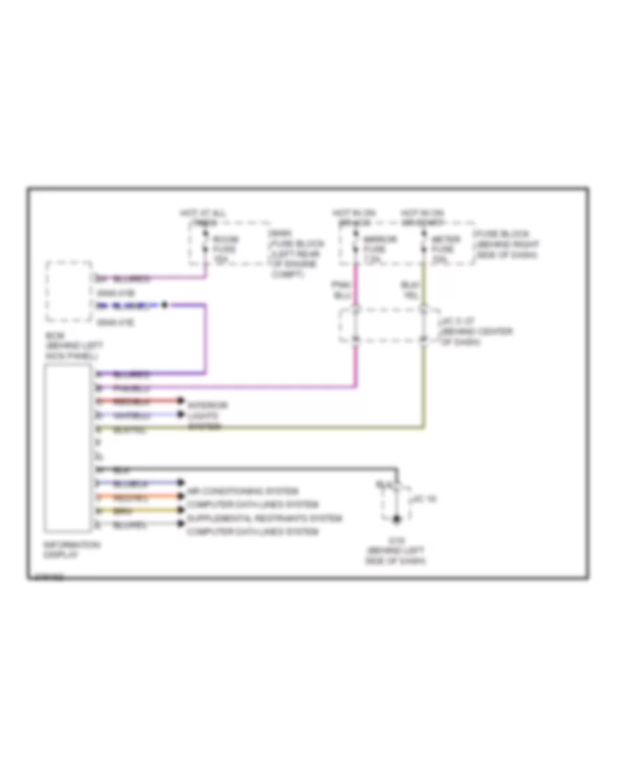 Multi-Information System Wiring Diagram for Mazda CX-9 Sport 2012