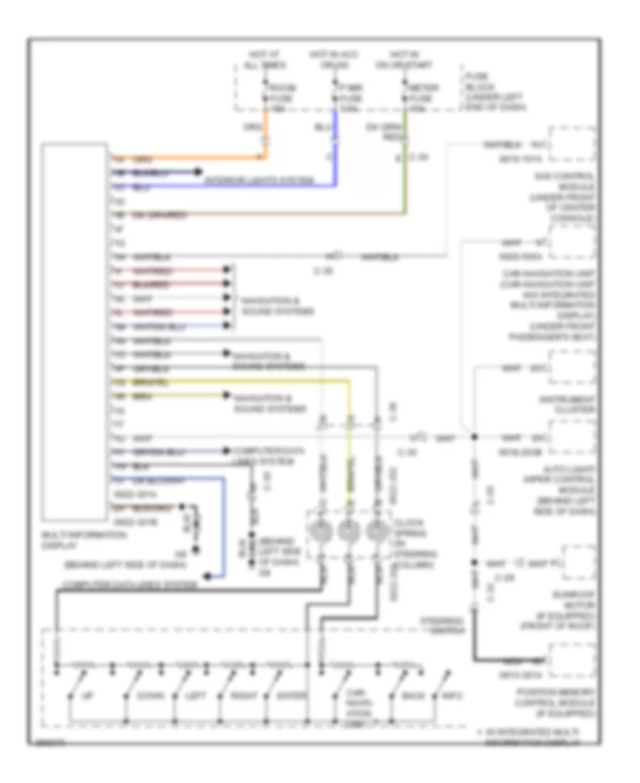 Multi Information System Wiring Diagram for Mazda CX 7 i SV 2011
