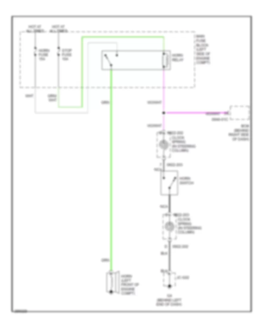 Horn Wiring Diagram for Mazda 5 Touring 2008