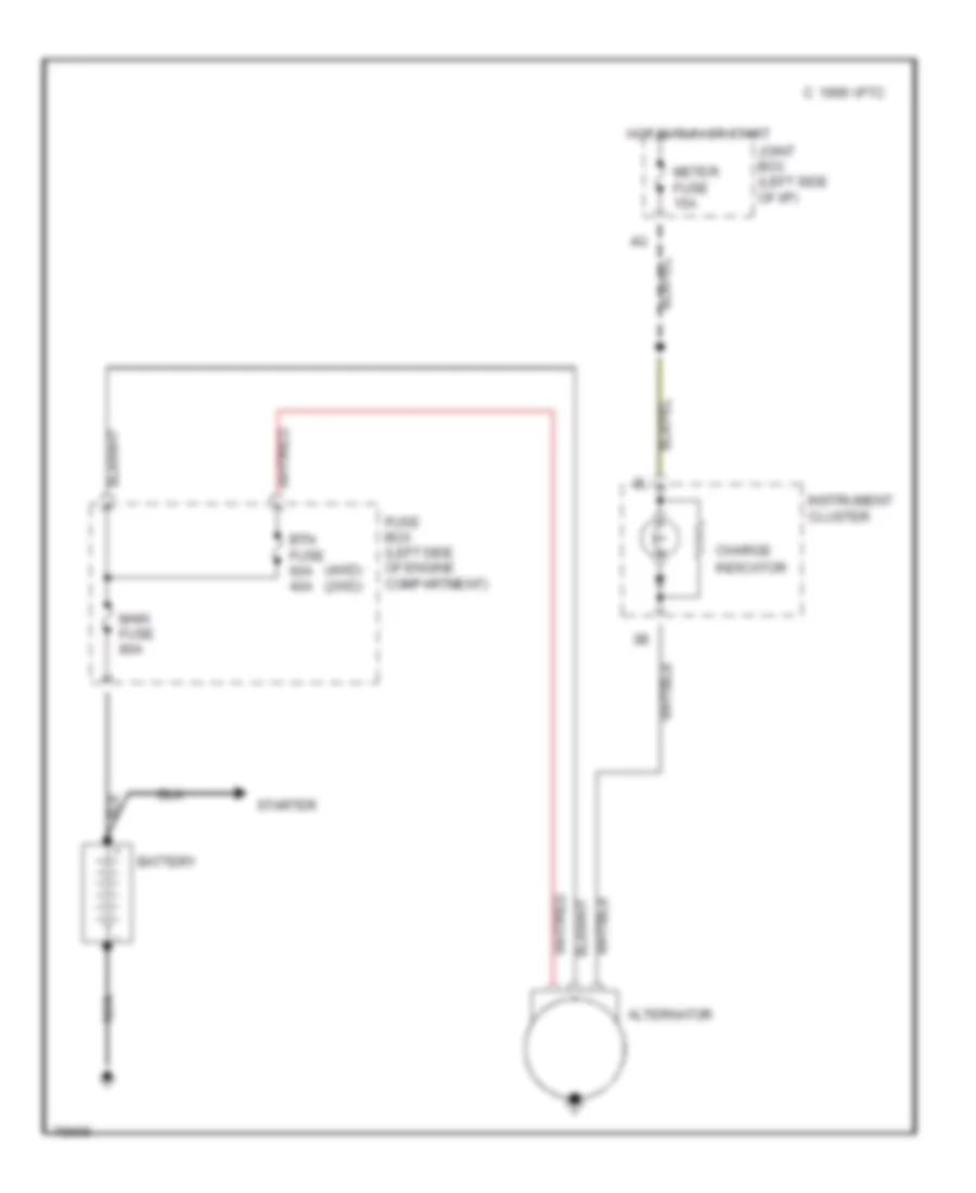 Charging Wiring Diagram for Mazda Protege 4WD 1991