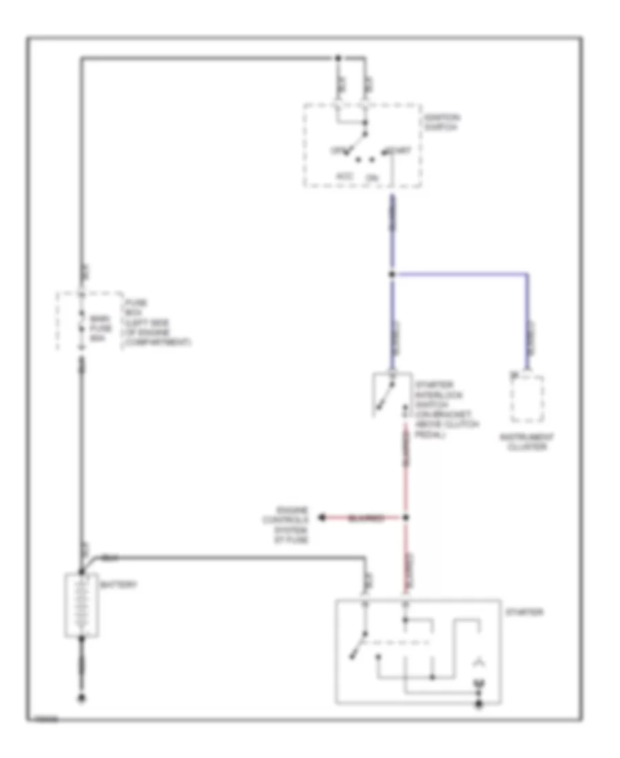 Starting Wiring Diagram, MT for Mazda Protege 4WD 1991