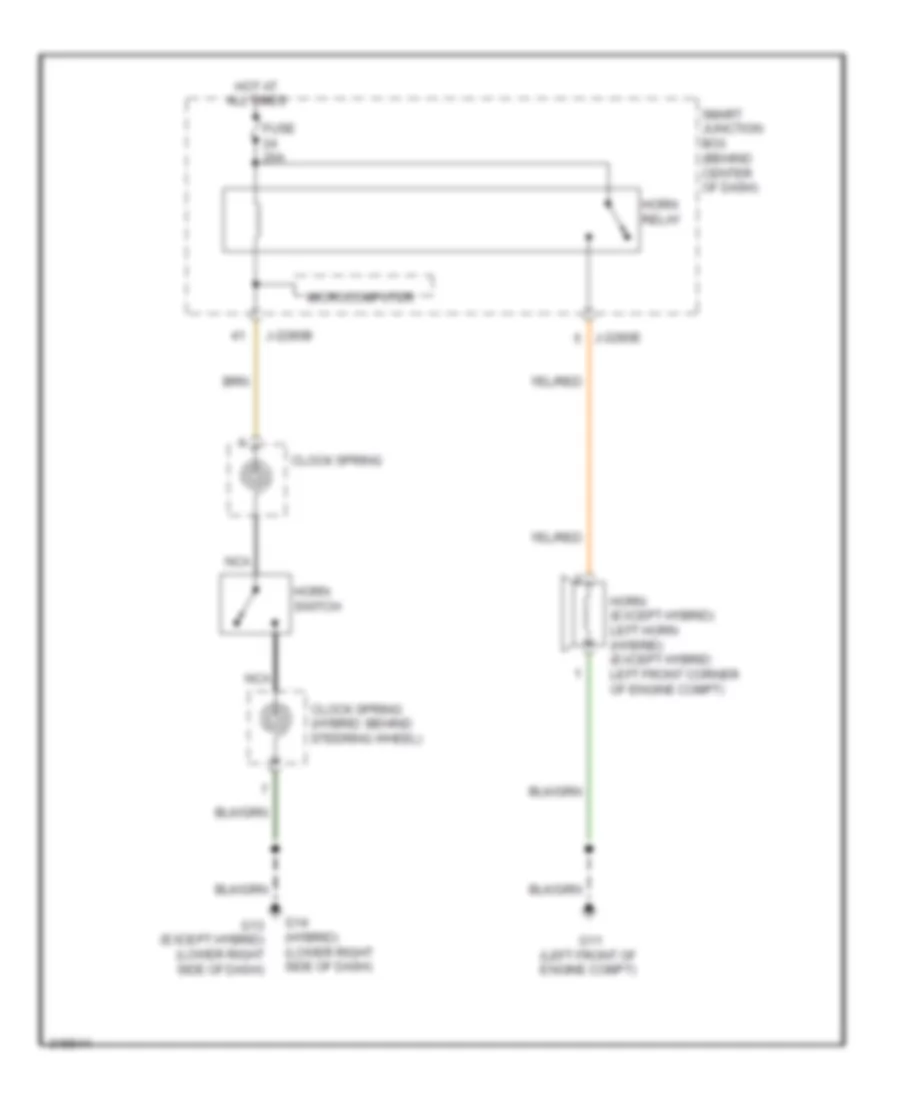 Horn Wiring Diagram for Mazda Tribute s Touring 2009