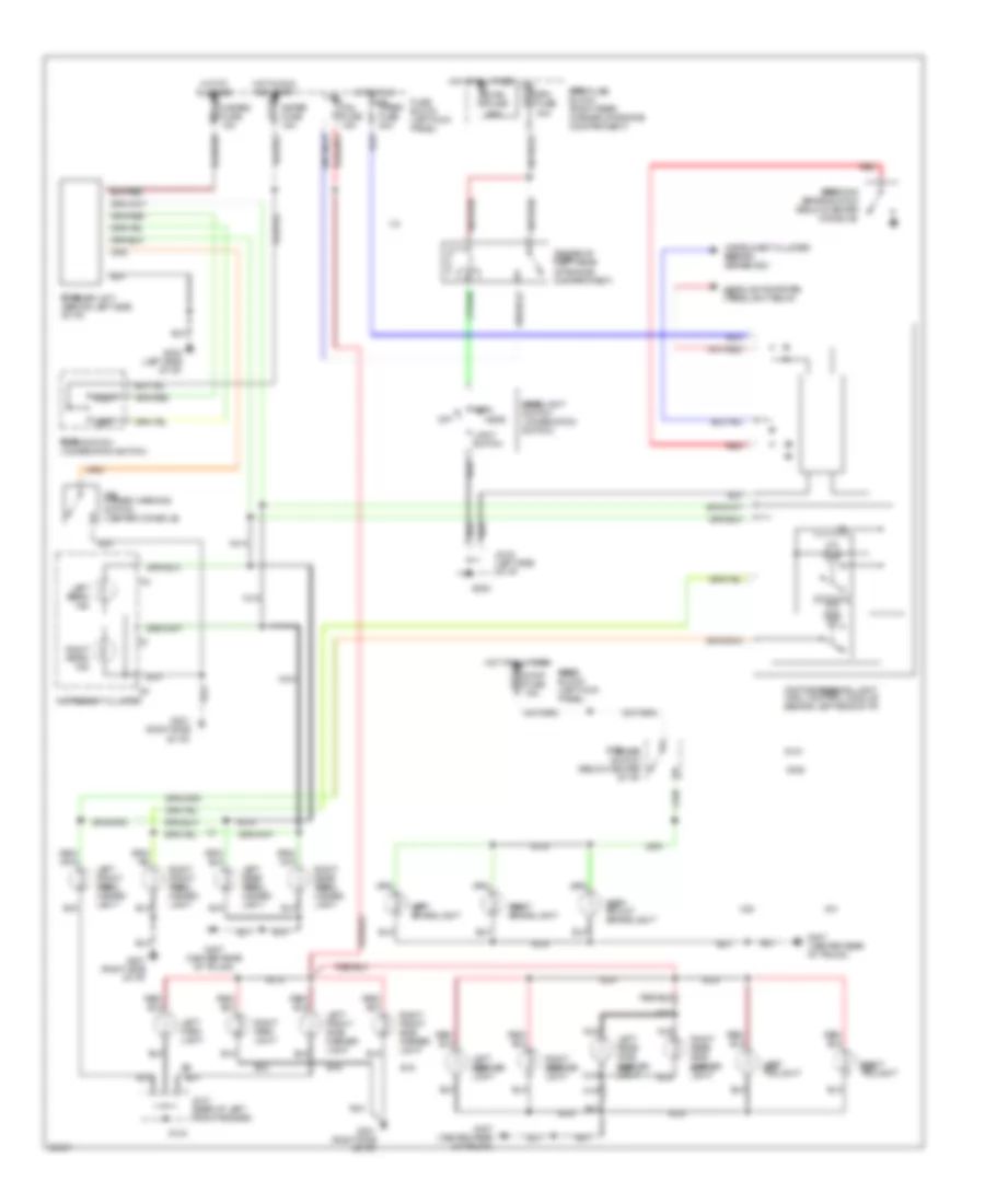 Exterior Lamps Wiring Diagram with DRL for Mazda MX 5 Miata 1995