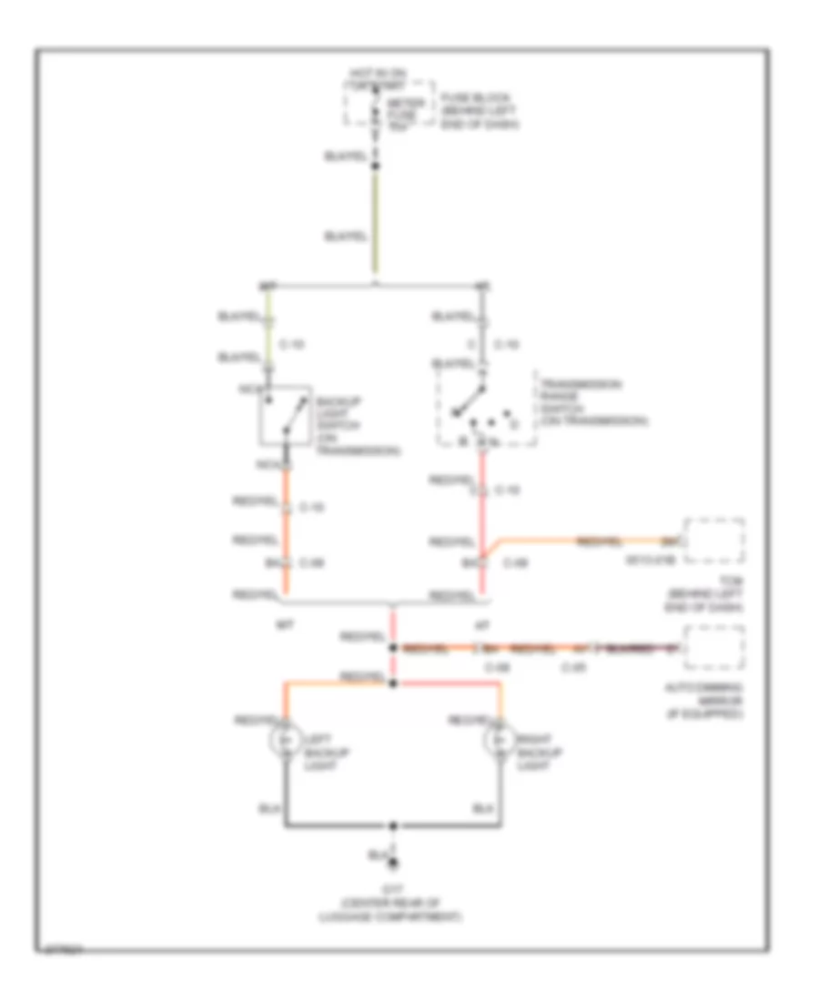 Backup Lamps Wiring Diagram for Mazda MX 5 Miata Grand Touring 2012